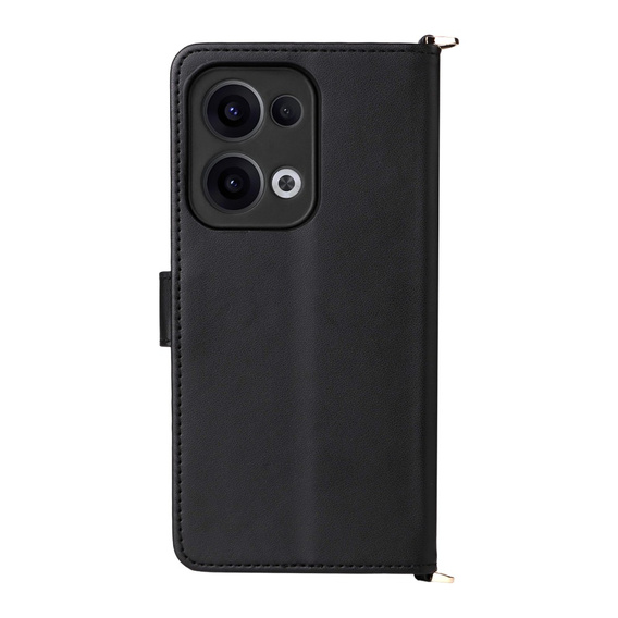 Flipové pouzdro pro Oppo Reno 13 5G, Crossbody Leather Wallet, černé