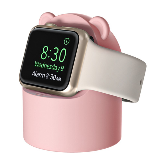 Silikonový nabíjecí stojánek pro Apple Watch 1/2/3/4/5/6/7/8/SE/Ultra, růžový