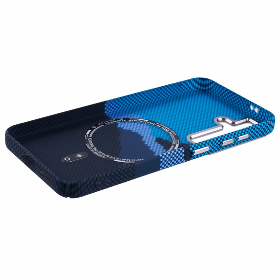 Pouzdro pro Samsung S25, Carbon Fiber MagSafe, modrá / tmavě modrá