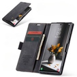 Pouzdro CASEME pro Samsung Galaxy S22 Ultra, Leather Wallet Case, černé
