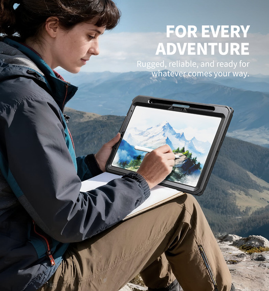 Pouzdro Dexnor 360° s páskem a držákem na stylus pro iPad Air 11" 2025/2024 (7/6 gen.)