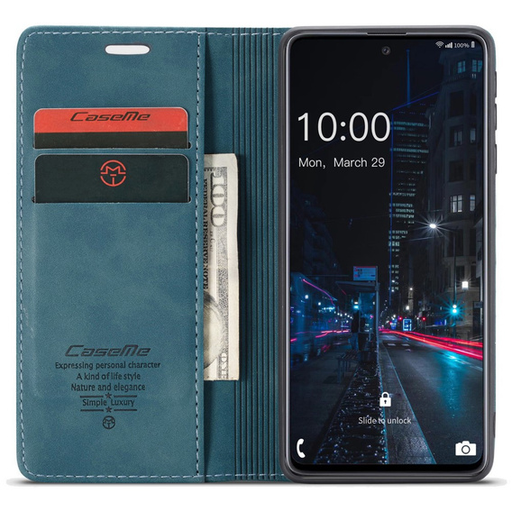Pouzdro CASEME pro Samsung Galaxy A33 5G, Leather Wallet Case, zelené