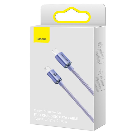Baseus Crystal Shine kabel USB-C – USB-C 100 W pro zařízení s portem USB-C