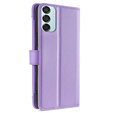 Klopové pouzdro pro Samsung Galaxy M15 5G, Wallet Zipper Pocket, fialové