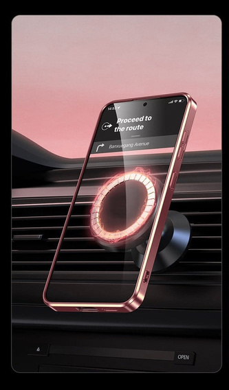 Pouzdro pro Samsung Galaxy A56, Electro MagSafe, růžové rose gold + sklo na displej