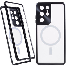 Magnetické pouzdro Dual Glass MagSafe pro Samsung Galaxy S21 Ultra, černé