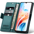Pouzdro pro Oppo A18 4G / A38 4G, ERBORD Glossy Litchi, flipová peněženka, zelené