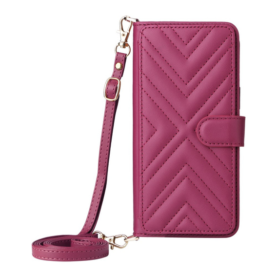 Flipové pouzdro pro Xiaomi Poco F7 Pro / F7 Ultra, Crossbody Leather Wallet, kaštanové