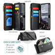 Pouzdro CASEME pro Samsung Galaxy S25 FE, RFID Leather Wallet, s popruhem přes rameno, černé