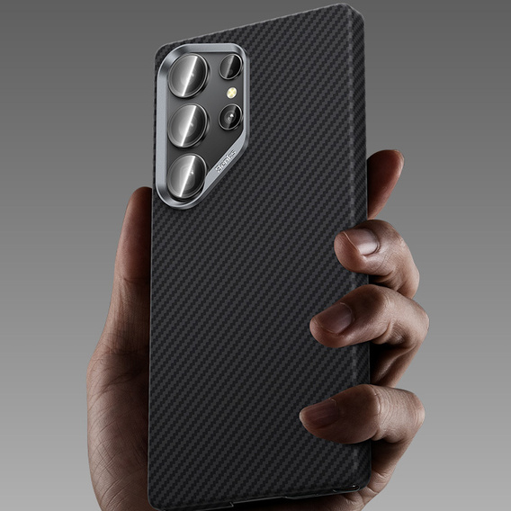 Pouzdro BENKS Kevlar pro Samsung Galaxy S25+ Plus, pro MagSafe, Carbon Fiber, černé