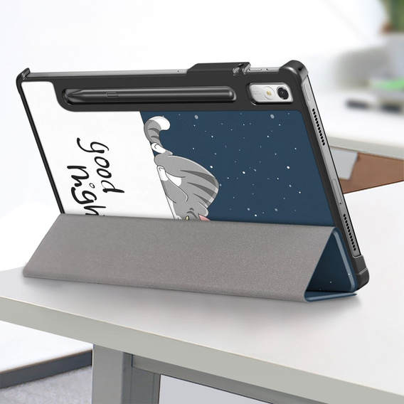Pouzdro pro Lenovo Tab P11 Pro Gen 2 TB132FU TB132XU 11.2", s klopou, sleeping cat