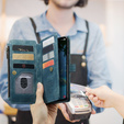Pouzdro CASEME pro Samsung Galaxy A56 5G, Leather Wallet Cash and Card Slots, s poutkem, modré