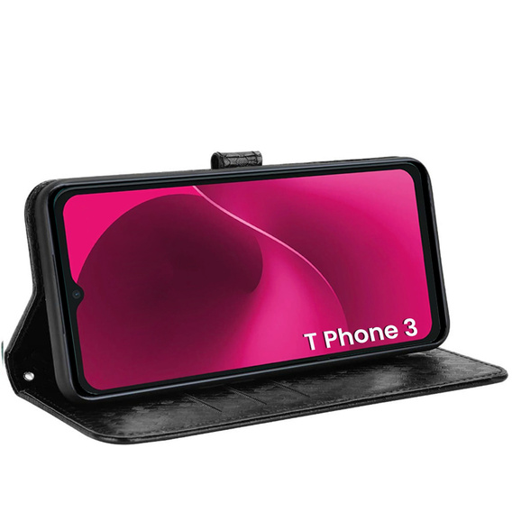 Flipové pouzdro pro T Phone 3 5G, Wallet Rhombus, černé