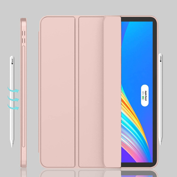 Pouzdro pro iPad Pro 12.9" 2022/2021/2020 (6/5/4 gen.), Smart Pencil, se slotem na stylus, růžové