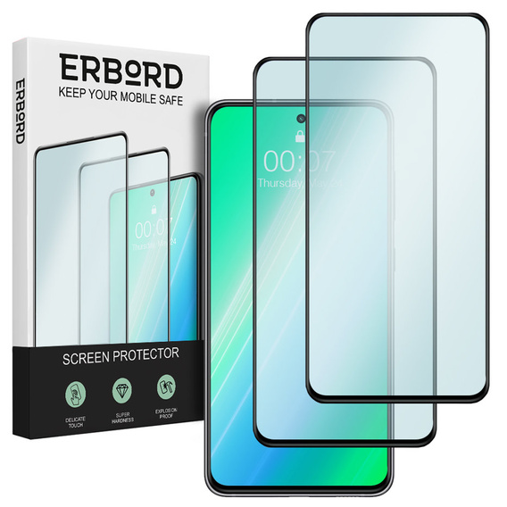 2x tvrzené sklo pro Oppo Reno 10 / 10 Pro, ERBORD 3D pro celý displej