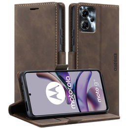 Pouzdro pro Motorola Moto G13/ G23 4G, ERBORD Vintage peněženka s klopou, káva