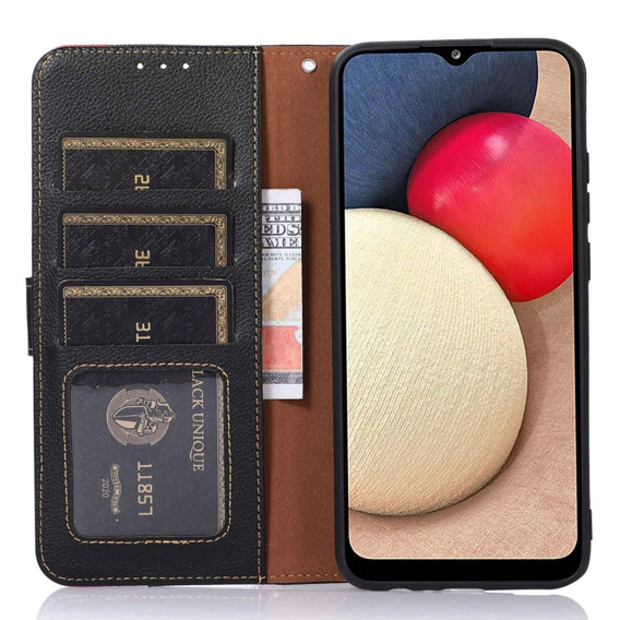 Flipové pouzdro pro OnePlus 12 5G, KHAZNEH RFID, černá / červená