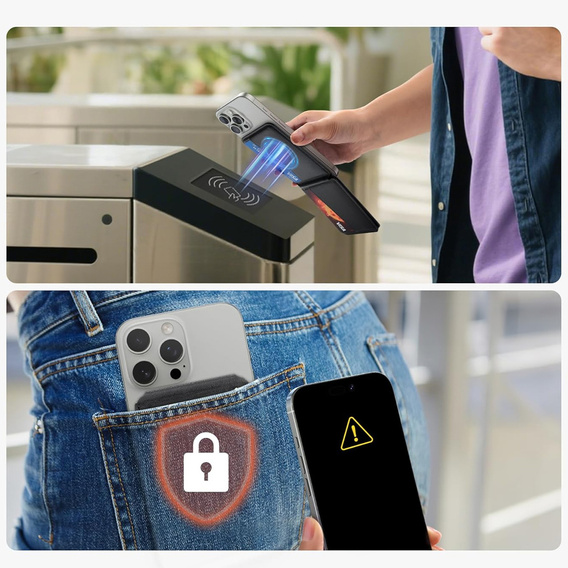 Magnetická peněženka s lokalizací, NFC a kolébkou pro iPhone 16 Pro