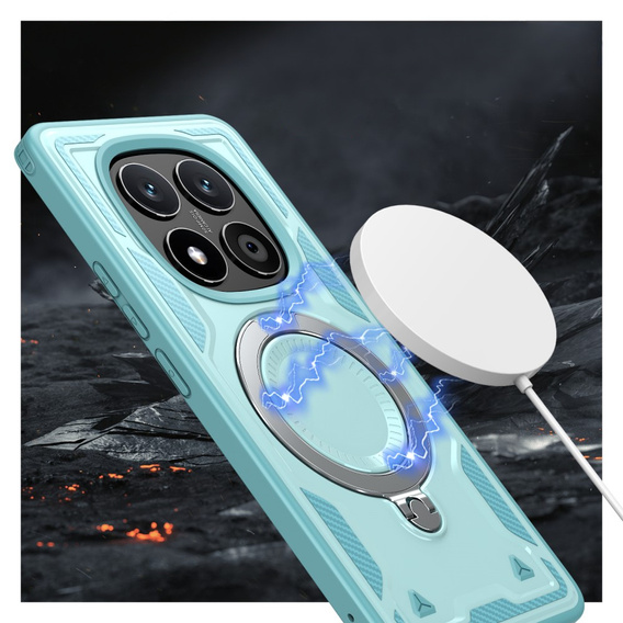 Pouzdro pro Xiaomi Redmi Note 14 Pro 5G /  Poco X7 5G, Military MagSafe, modré + 9H sklo