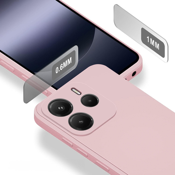 Pouzdro pro Xiaomi Redmi Note 14 4G, Silicone Lite, růžové