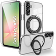Magnetické pouzdro pro Samsung Galaxy A56, pro MagSafe, černé + sklo 9H