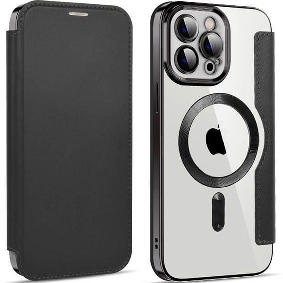 Klopové pouzdro pro iPhone 12 Pro Max, RFID Wallet MagSafe CamShield, černé