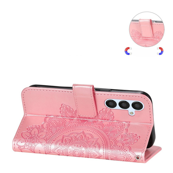 Klopové pouzdro pro Samsung Galaxy A54 5G, Mandala Flower, růžové rose gold