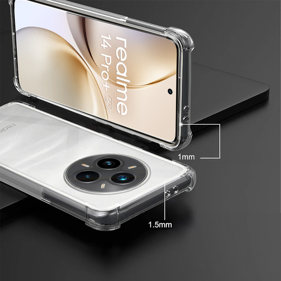 Pouzdro pro Realme 14 Pro+ 5G, Dropproof, průhledné