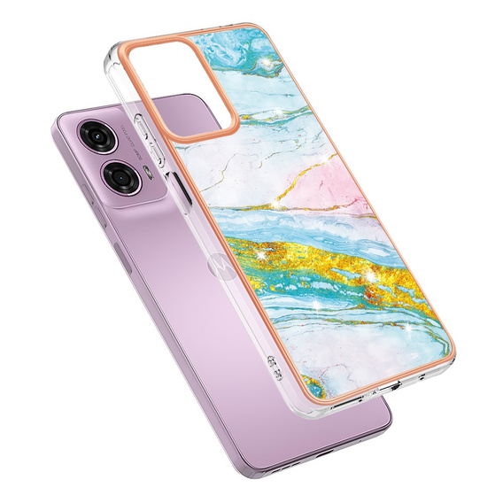 Ochranné pouzdro pro Motorola Moto G24 / G24 Power / G04, Marble Slim Case, modré