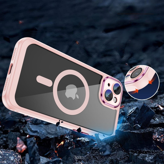 Pouzdro pro iPhone 13, ERBORD Impact Guard, MagSafe, růžové