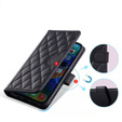 Pouzdro s klopou pro Samsung Galaxy S25 Ultra, Rhombus Crossbody Leather, černé