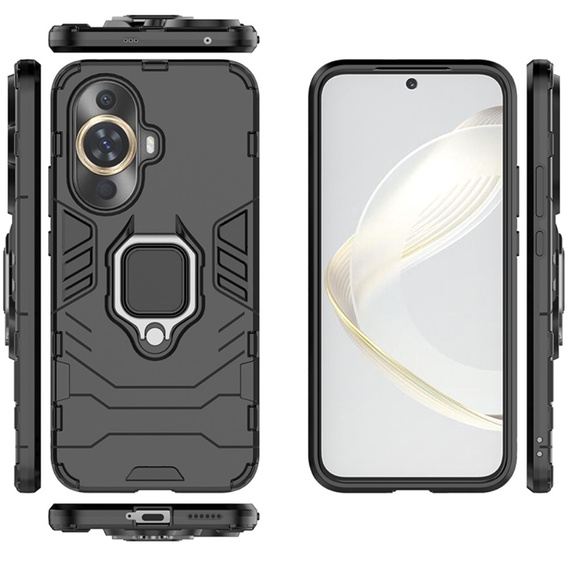 Pouzdro pro Huawei Nova 11 Pro, Kickstand Ring, černé