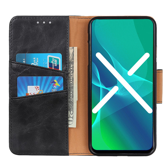 Flipové pouzdro Split Leather Wallet pro Sony Xperia 10 III, Split Leather Wallet, černé