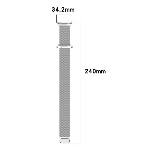 Milánský náramek pro Samsung Galaxy Watch Ultra 47mm (2025 / 2024), stříbrný