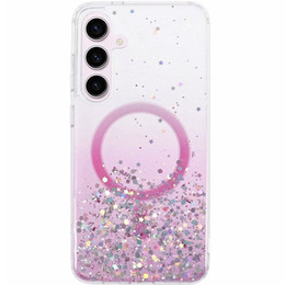 Pouzdro pro Samsung Galaxy S24, Glittery, pro MagSafe, růžové