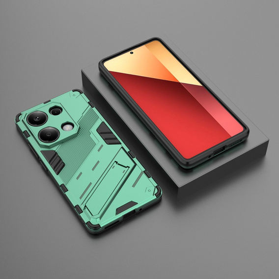 Pouzdro pro Xiaomi Redmi Note 13 Pro 4G / Xiaomi Redmi Note 14S / Xiaomi Poco M6 Pro 4G, Military kickstand, zelené