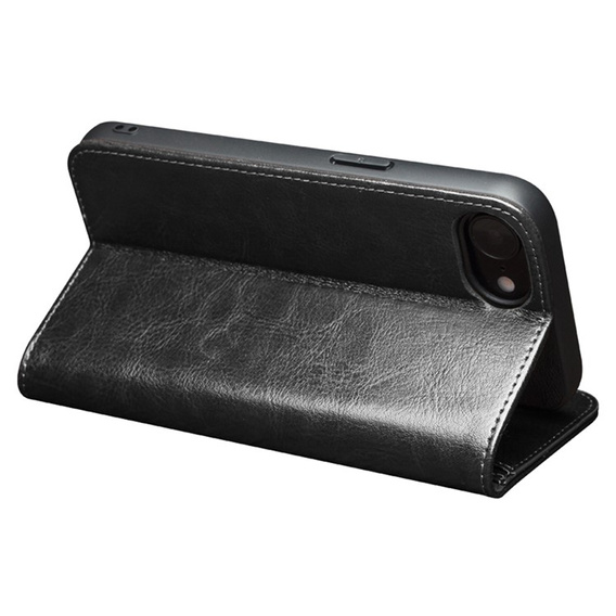 Flipové pouzdro pro Iphone 16E, QIALINO Leather Wallet, černé