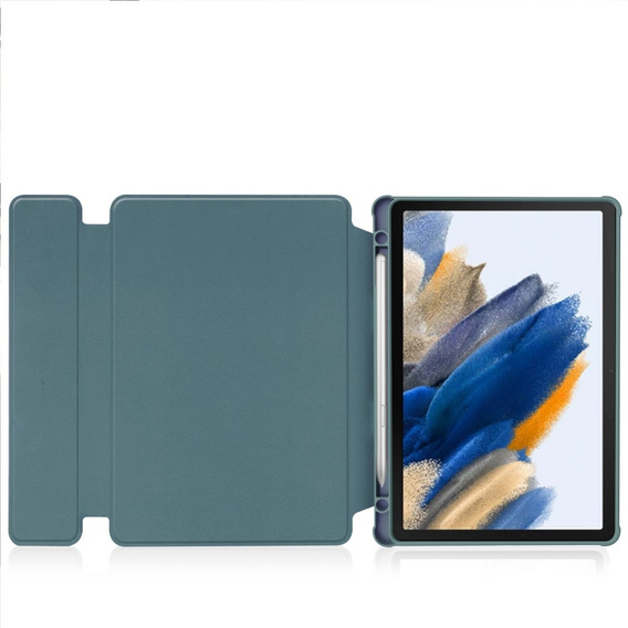 Pouzdro s klávesnicí pro Samsung Galaxy Tab A9+, Rotary 360° Leather, tmavě zelené