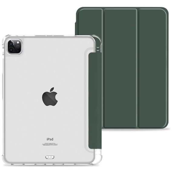 Pouzdro pro iPad Pro 11 2022 / 2021 / 2020, Smartcase Hybrid, se slotem na stylus, tmavě zelené