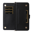Flipové pouzdro pro Oppo Reno 13F 5G, Crossbody Leather Wallet, černé