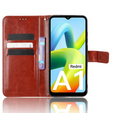 Klopové pouzdro pro Xiaomi Redmi A1 4G / A2 4G, Crazy Horse Wallet, hnědé