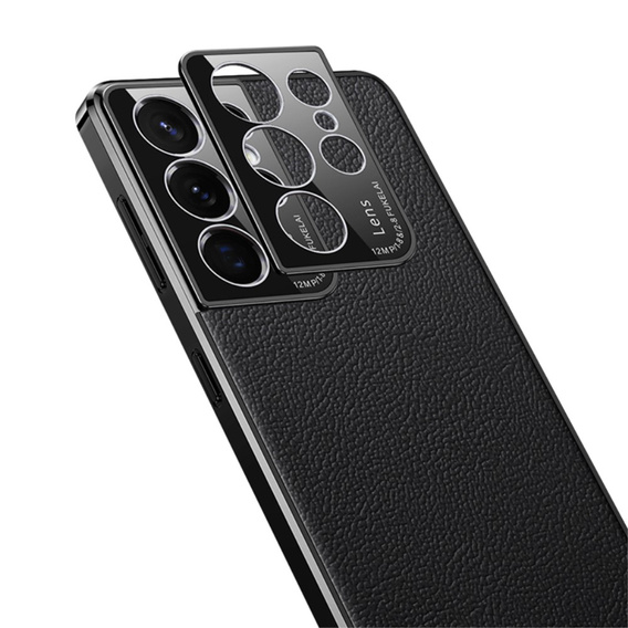 Pouzdro pro Samsung Galaxy S23 Ultra, Cowhide Leather, černé