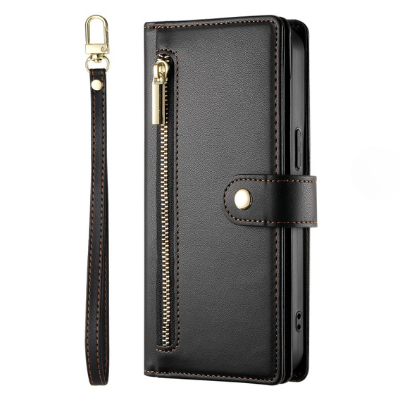 Klopové pouzdro pro Samsung Galaxy A36 5G, Wallet Zipper Pocket, černé