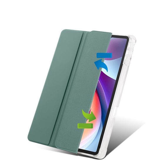 Pouzdro pro Lenovo Tab M11, Smartcase Hybrid, se slotem na stylus, tmavě zelené