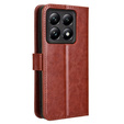 Klopové pouzdro pro Xiaomi 14T Pro, Crazy Horse Wallet, hnědé