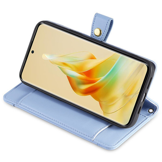Klopové pouzdro pro Oppo A78 4G, Wallet Zipper Pocket, modré