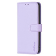 Klopové pouzdro pro Samsung Galaxy A25 5G, BINFEN Wallet, fialové + 9H sklo 