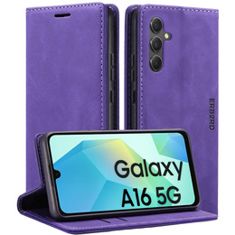 Pouzdro pro Samsung Galaxy A16, ERBORD Vintage peněženka s klopou, fialové
