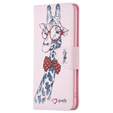 Klopové pouzdro pro Oppo A38 4G / Oppo A18 4G, Wallet, Giraffe růžové