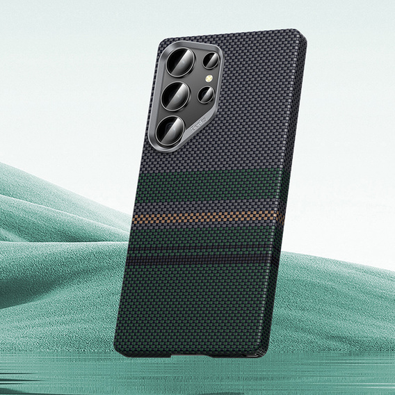 Pouzdro BENKS Kevlar pro Samsung Galaxy S25 Ultra, pro MagSafe, Carbon Fiber, černé